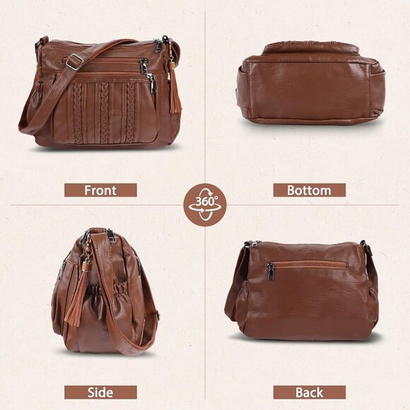 Purses for Women Pocketbooks Soft PU Leather Ladies Crossbody Purse Multi Pocket - Picture 2 of 8